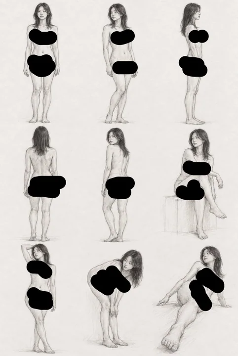 日本美术大学生命素描女性人体速写