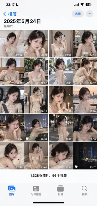 参考图女孩转全天iPhone相册截图