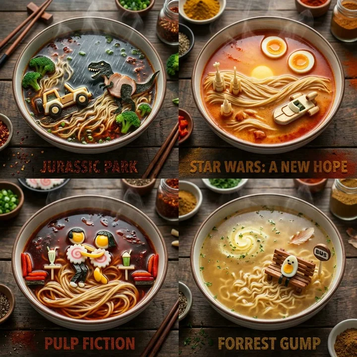 L'art de la ramen en miniature des scènes emblématiques du cinéma et de la télévision