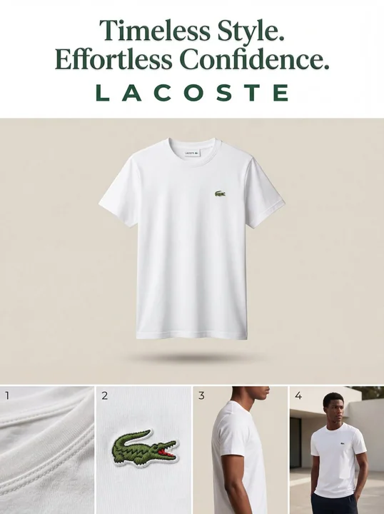 Aesthétique minimaliste poussé à l'extrême : Publicité pour le t-shirt classique Lacoste
