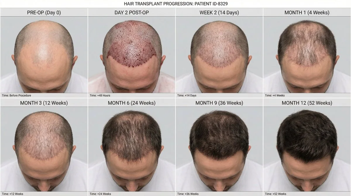 Real Clinical Records of the Entire Male Hair Transplantation Process