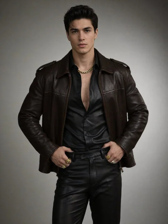 Cinematic High Fashion Male Model Leather Jacket Photo Shoot