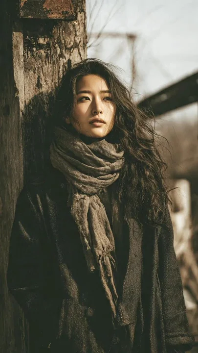 20 世纪 90 年代垃圾摇滚风格的日本女性肖像。