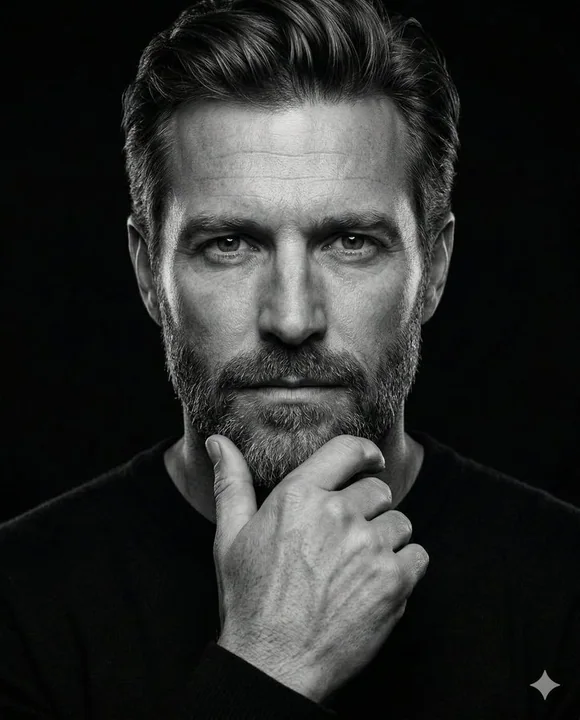 Portraits noir et blanc de penseurs sous une lumière et une ombre extraordinaires