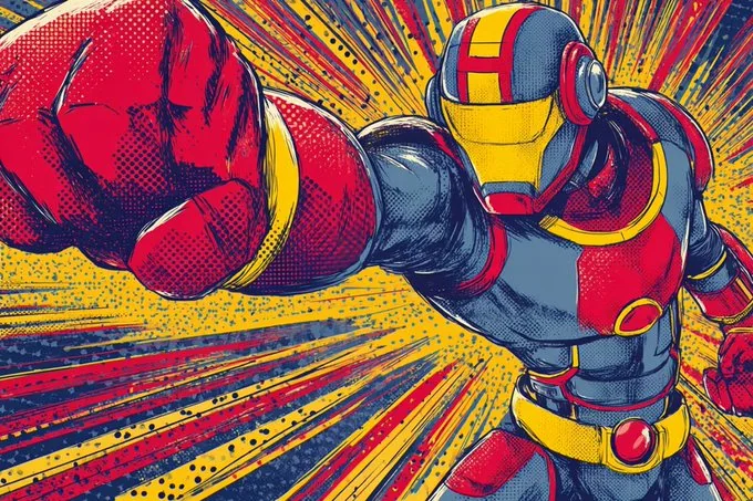 Retro comic style cartoon illustration