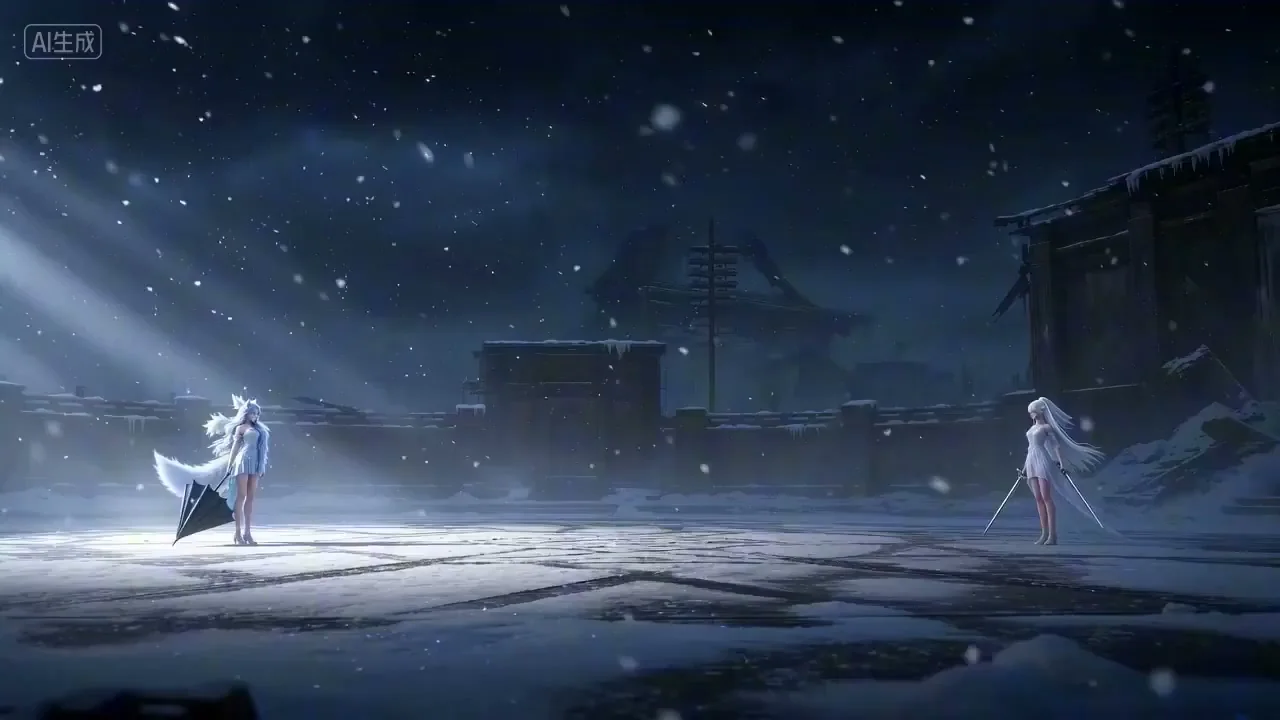 Féroce duel de neige : la collision ultime entre deux lames et les ombres d'ombrelles