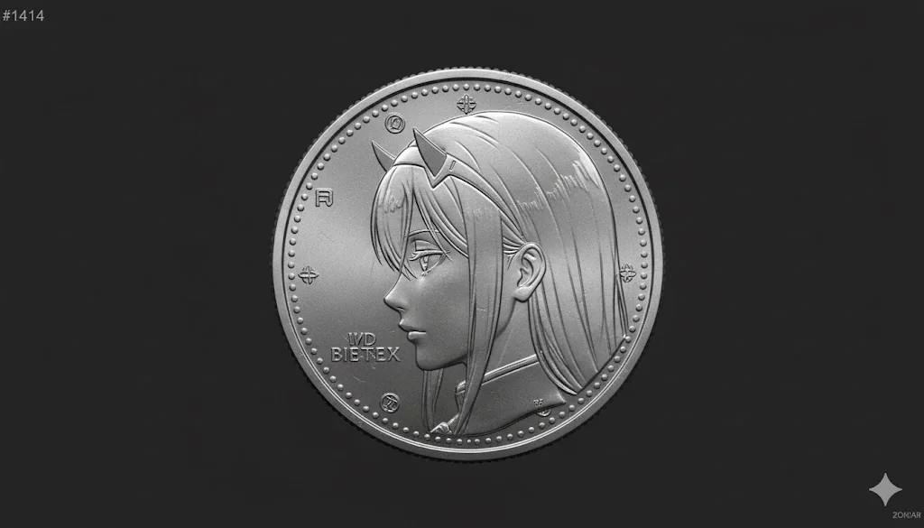A refined metal coin with a human figure