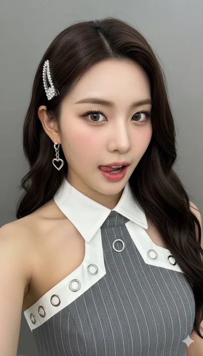 فتاة شابة من آسيا الشرقية بأسلوب K-Pop Idol