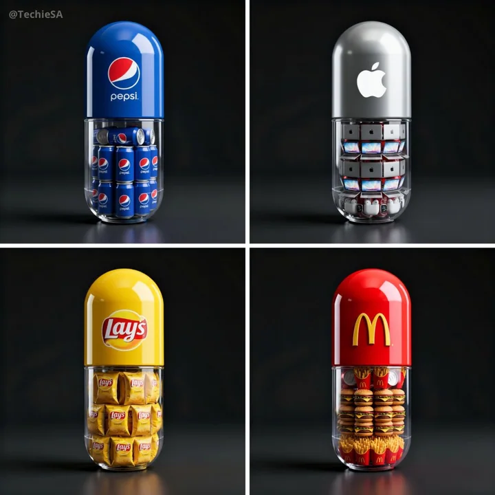 3D rendering of a brand's large capsule-shaped container