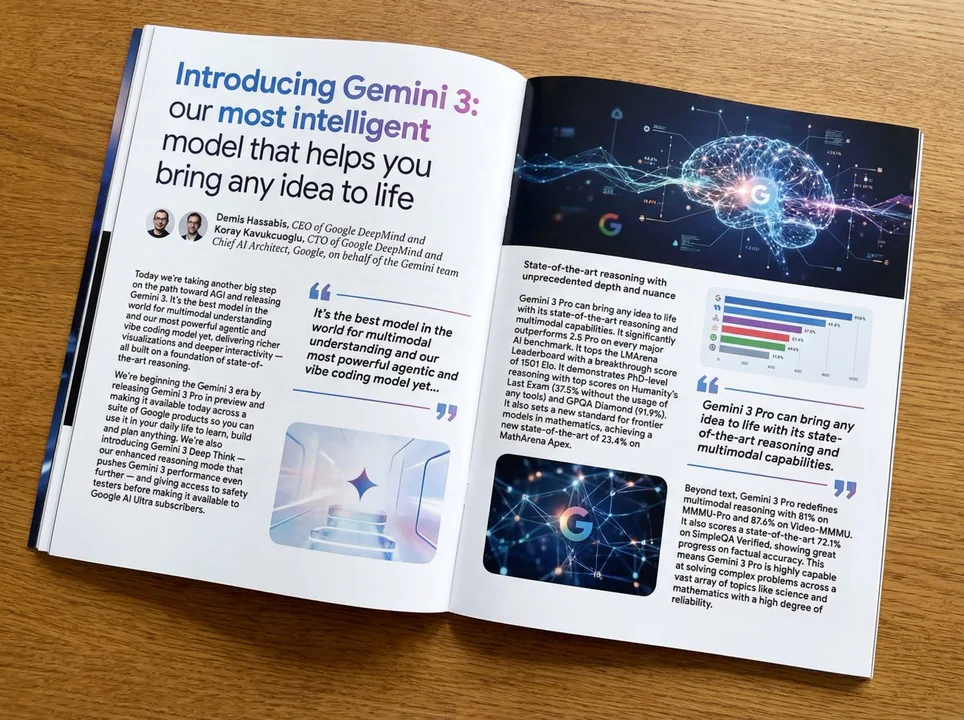 Generate a photo of an exquisite magazine article.