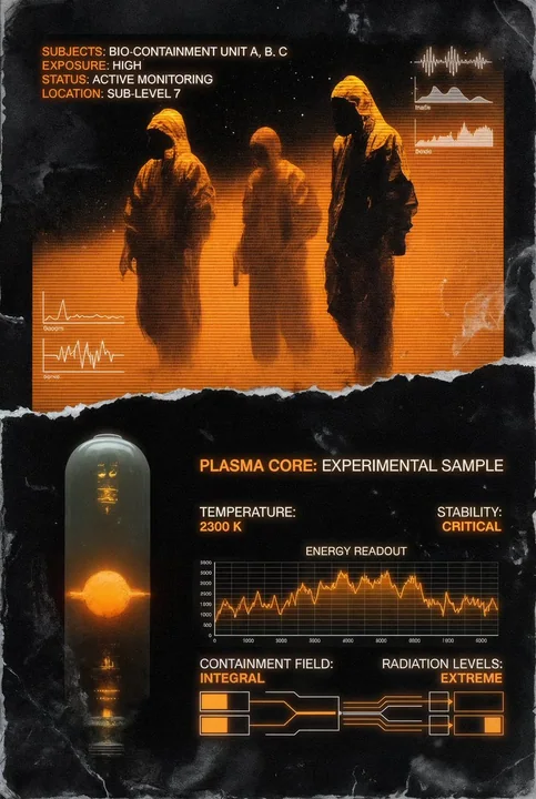 Fiche technique artistique expérimentale de noyau plasma minimaliste