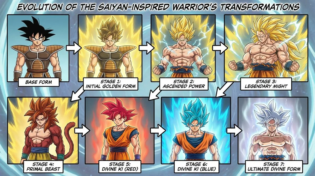 Processus de transformation en Super Saiyan