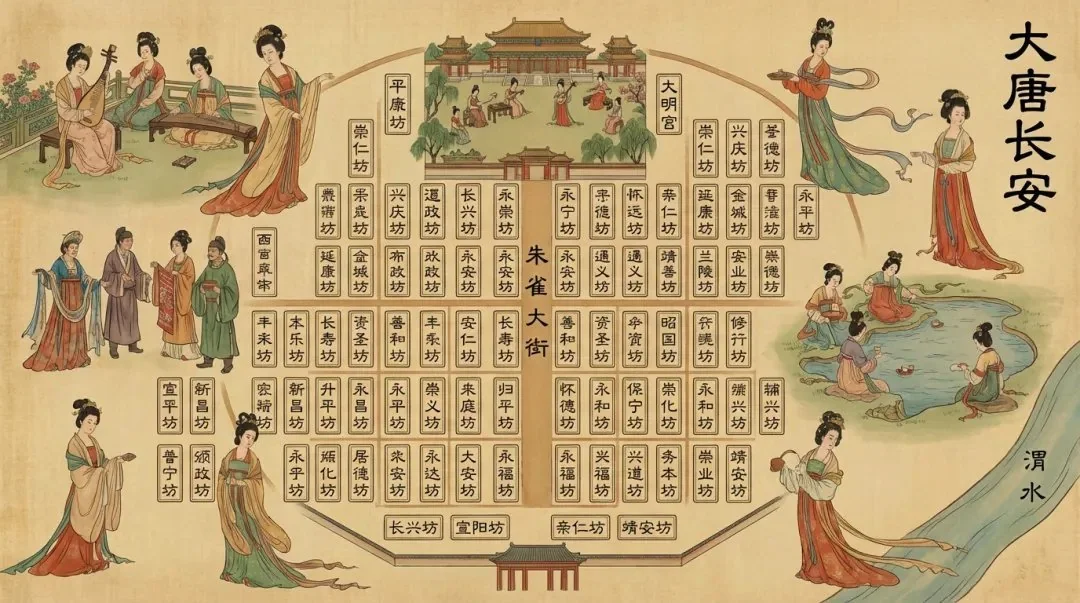 Illustration de Chang'an, dynastie Tang