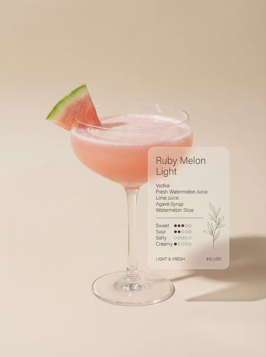 Photographie de cocktails minimaliste