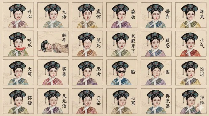 Emojis de broderie de Suzhou en simulation