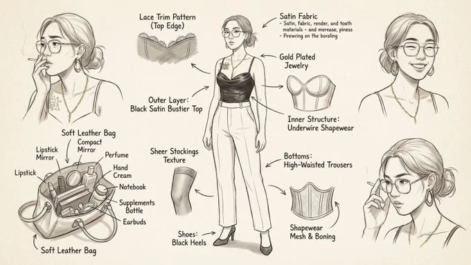 Décomposition conceptuelle de style mode au style dessiné à la main