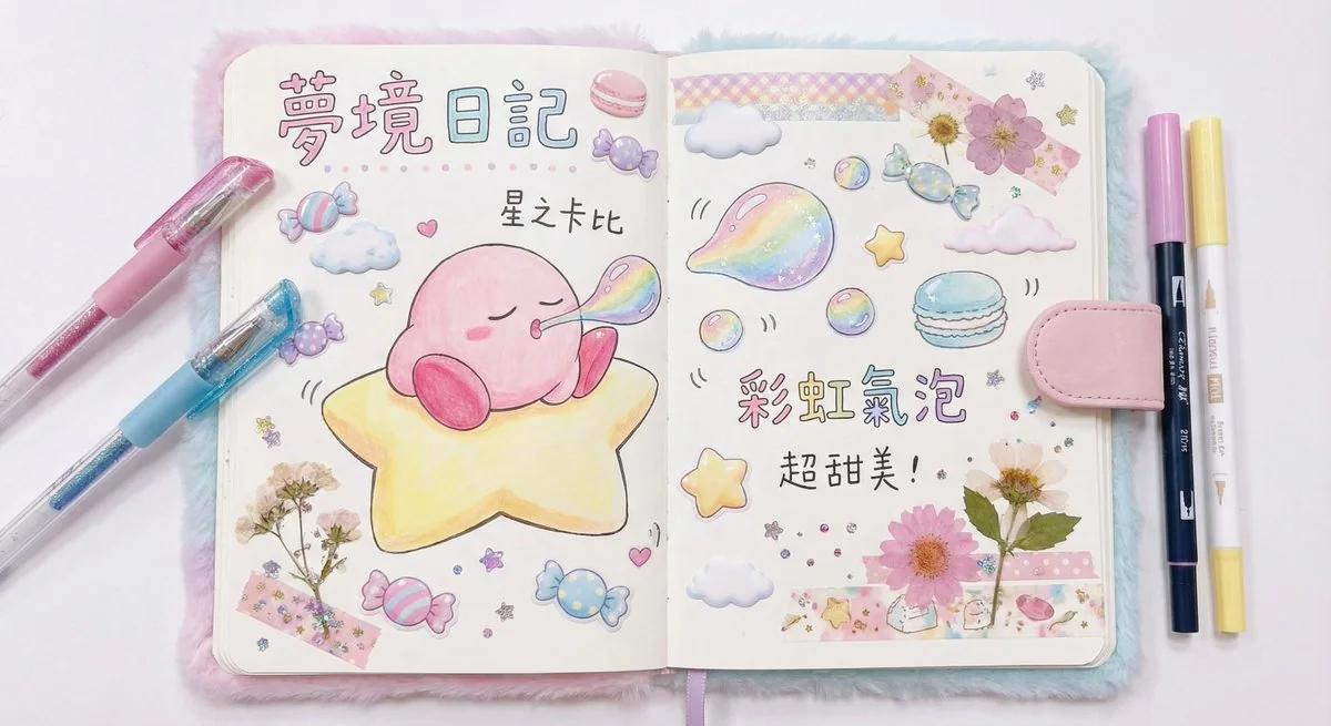 Pink Star Cards Blow Bubbles