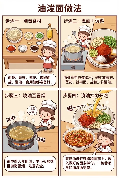 ラー油をかけたラーメンの宮格マンガ図
