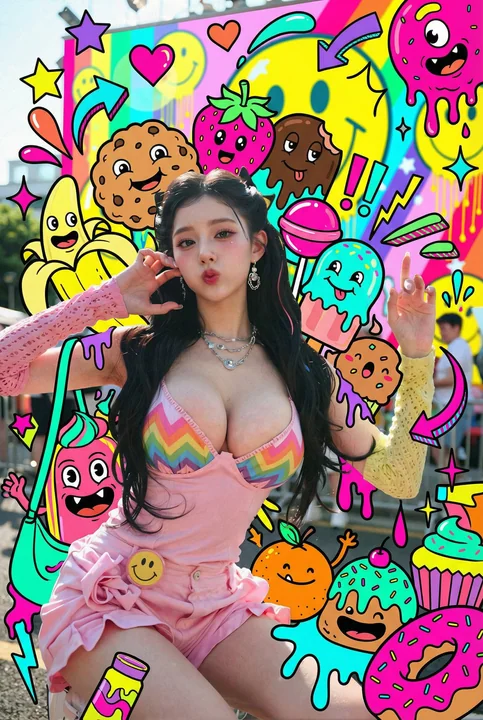 キャラクターの周りにキャンディモンスターを追加してください。