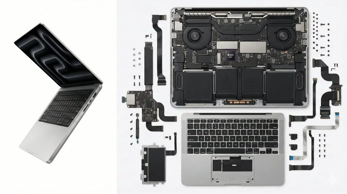 تفكيك كمبيوتر MacBook Pro