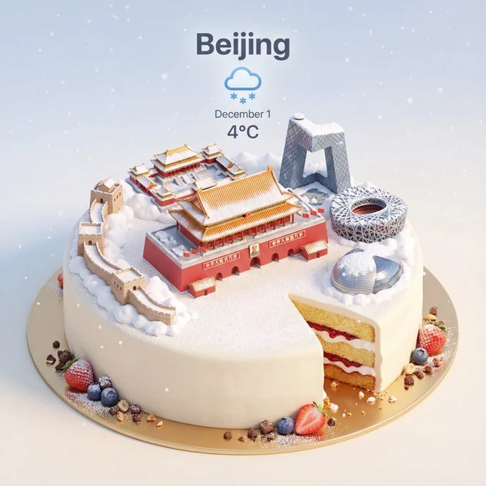 都市のランドマークをモチーフにしたケーキ