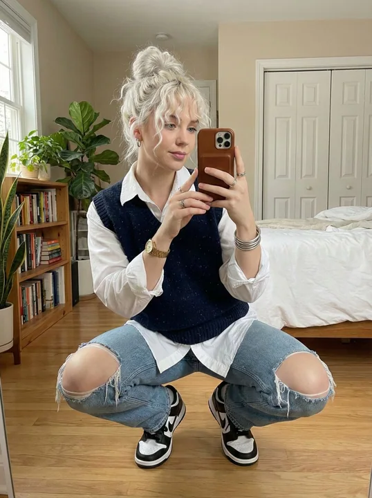 Selfie in front of the mirror encounters sudden fierce flood attack