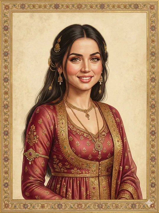 Mughal Court Style Indian Miniature Art