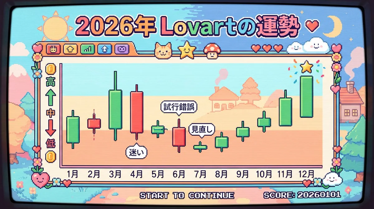 Tableau mignon aux pixels de la chance de Lovart en 2026
