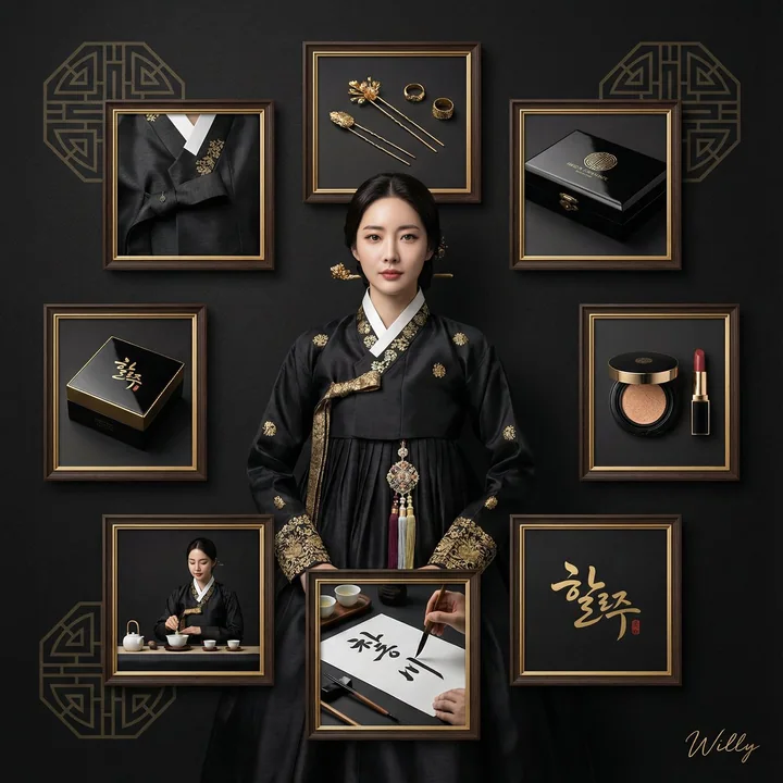 Black Gold Luxury Korean Costume Brand Visual Identity Design