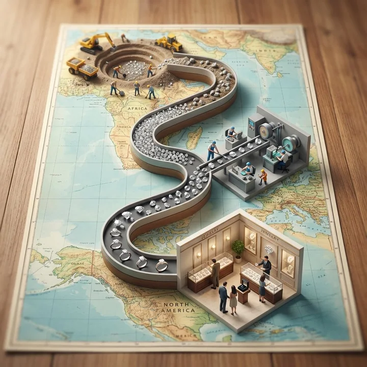 Photographie miniature créative : un voyage fantastique des marchandises sur la carte du monde