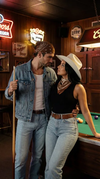 High-tension American retro bar cinematic feel