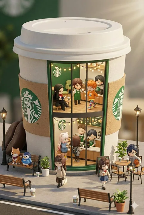 Мини-концепт-магазин Starbucks в стиле Q