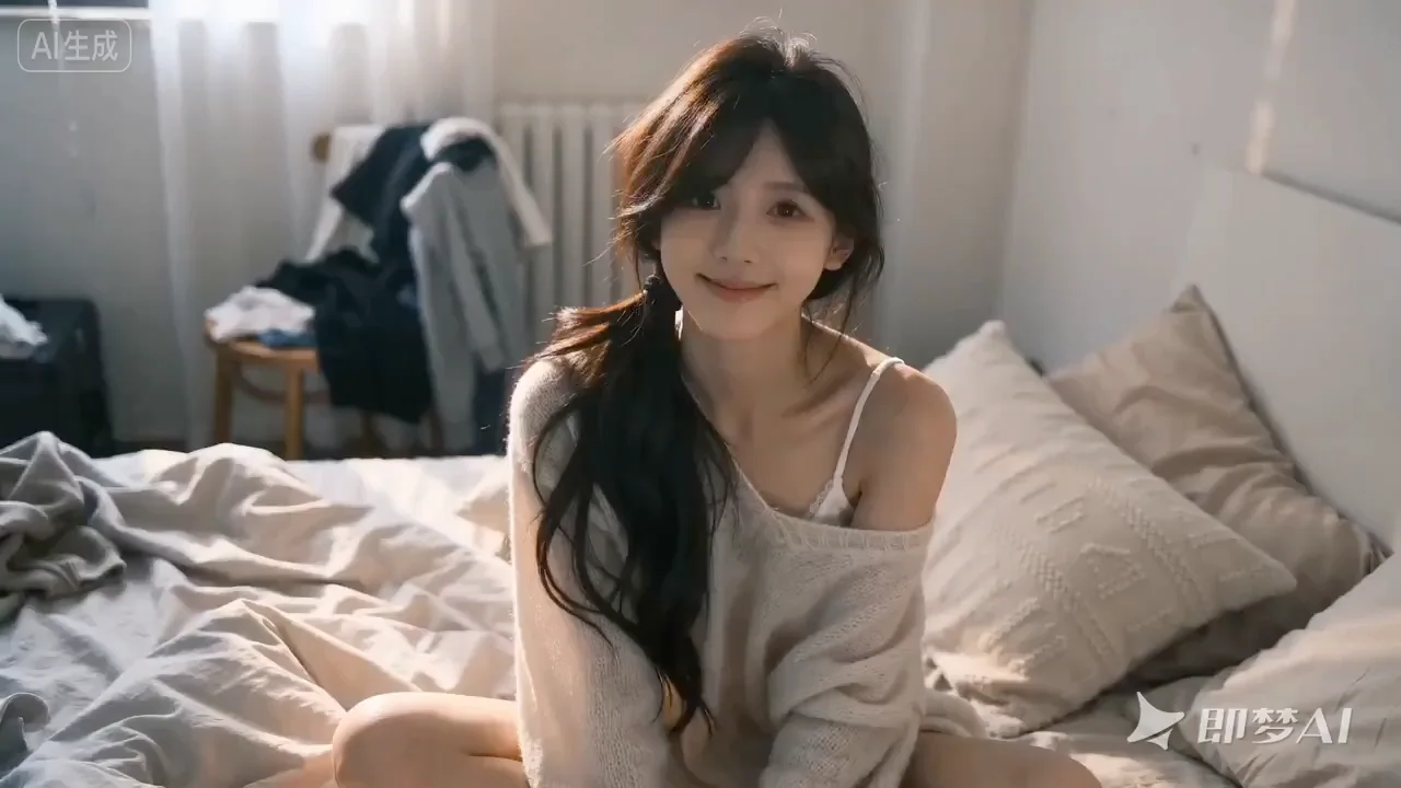 冬日慵懒卧室的纯欲少女自拍