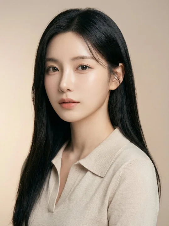 人物を韓国風のプロフェッショナルなスタイルに変換した写真