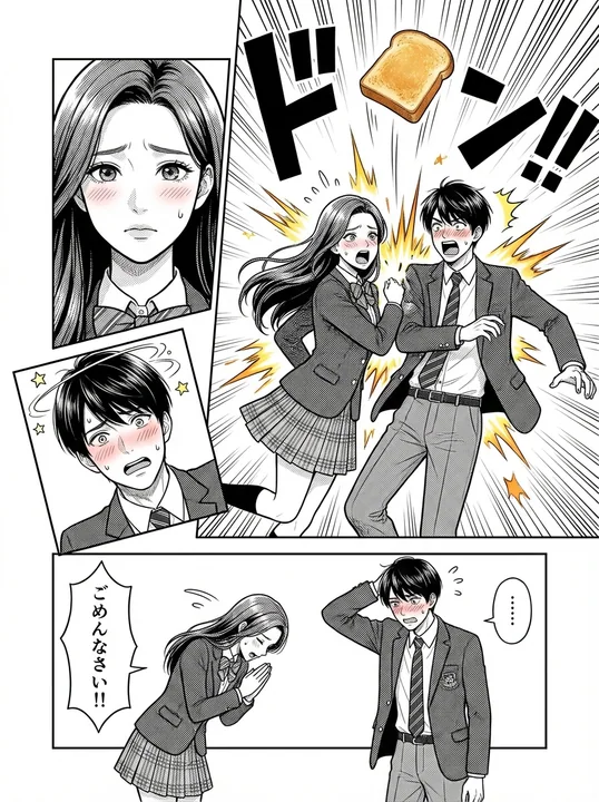 动态分镜黑白日漫札幌雪季奔跑少女