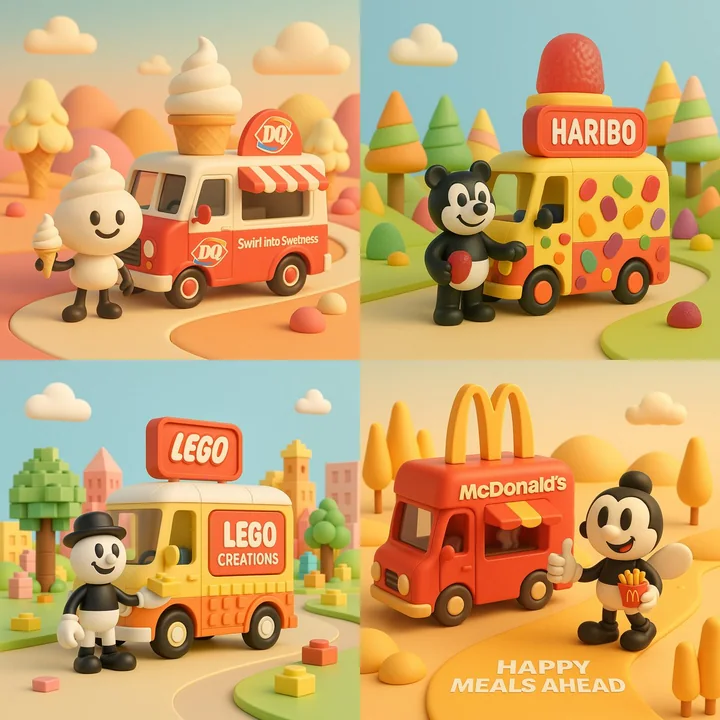 Monde de snacks 3D cartoon