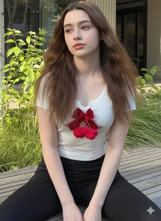 黄金时刻光影下的超写实公园美少女