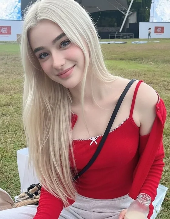 金色阳光下的梦幻金发美少女，夏日公园的极致写实人像