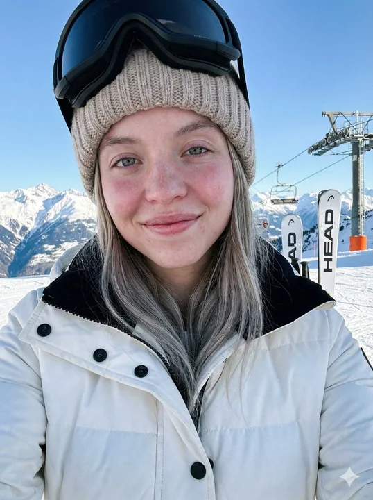 阳光滑雪场中的悉尼妹绝美高清自拍