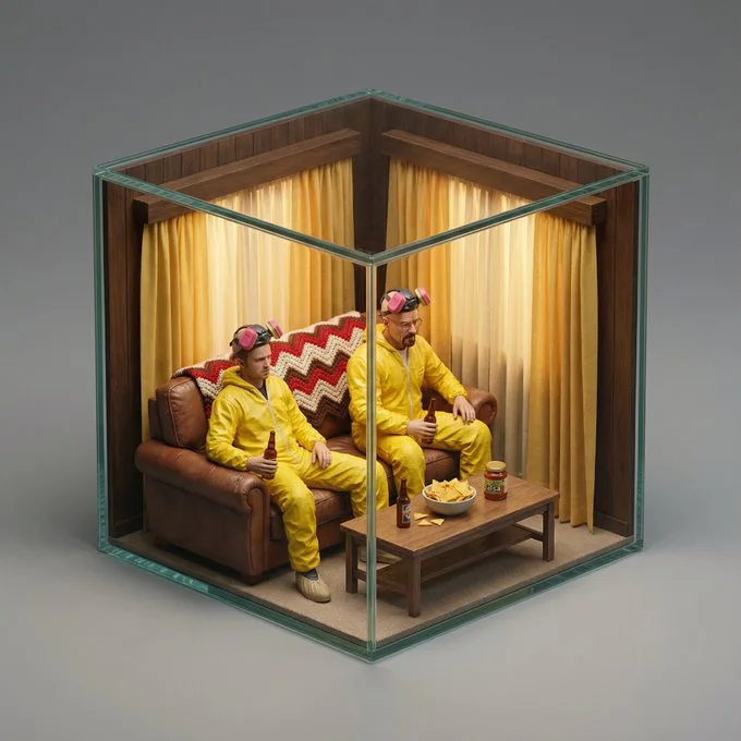 Les scènes de film deviennent des maquettes en perspective isométrique miniatures