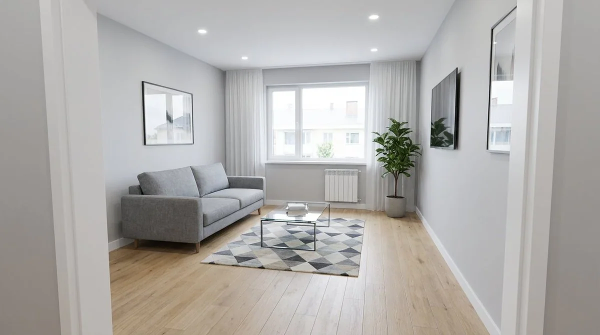 Rénovation d’un salon au style minimaliste moderne, lumineux, aéré et raffiné