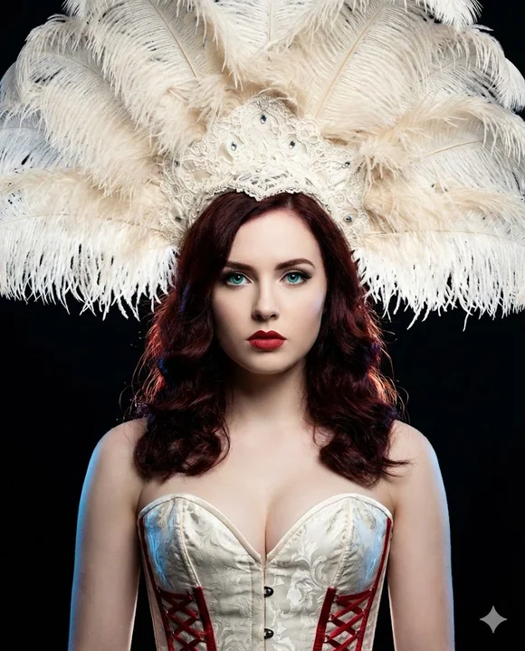 Neo-Baroque-style diva portrait with exquisite light and shadow