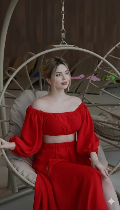 金发红唇女神蜷缩在藤编吊椅中的极致光影时尚