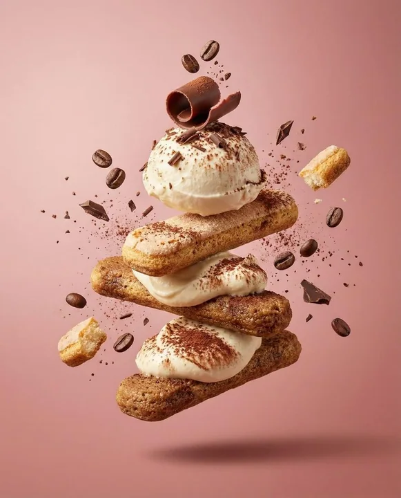 Art photographique culinaire surréaliste de bortsch en lévitation