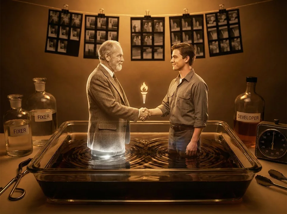 A darkroom miracle develops, and the lover in my memories emerges in three dimensions.