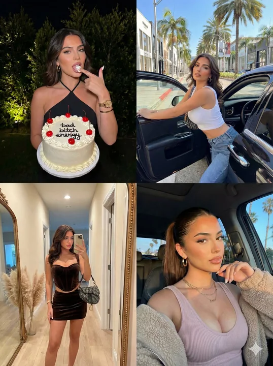 Photo en quatre cases d'une fille