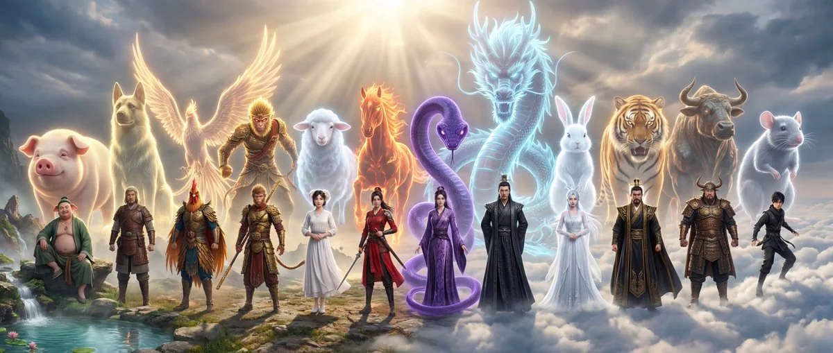 Hardcore Eastern Fantasy Twelve Zodiac Epic Scroll