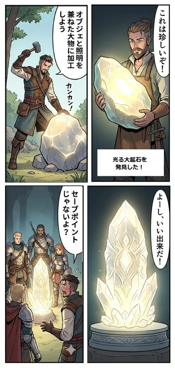 冒険者が焚き火のそばで剣の刃を拭う旅の習慣