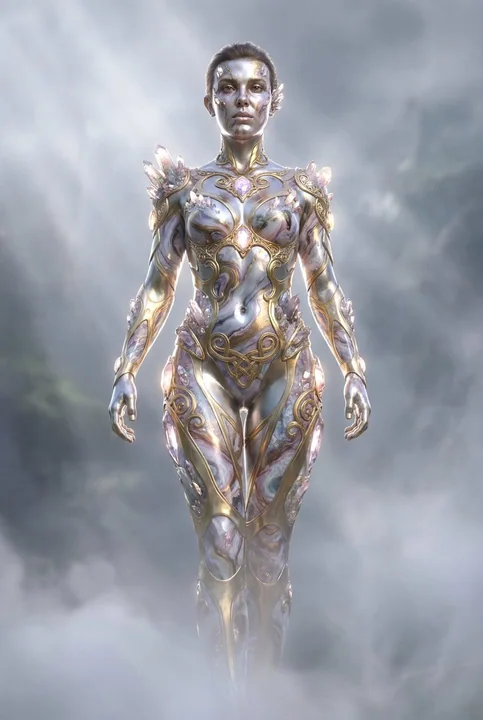 穿越迷雾的金银宝石金属女神