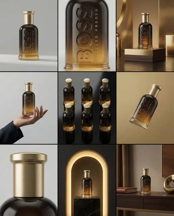 High-end brand visual nine-grid display mockup